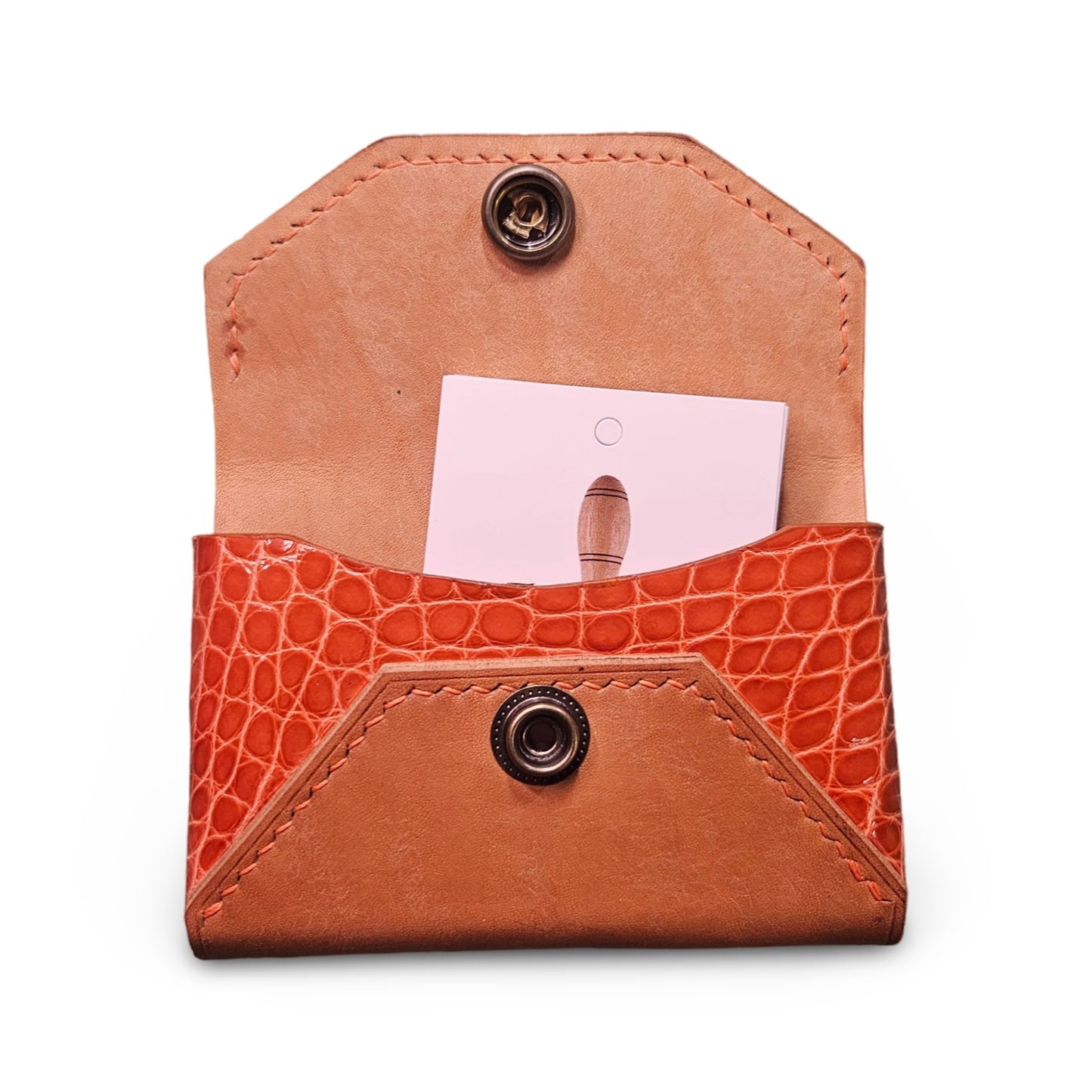 Italian Leather/Crocodile Business Card Holder