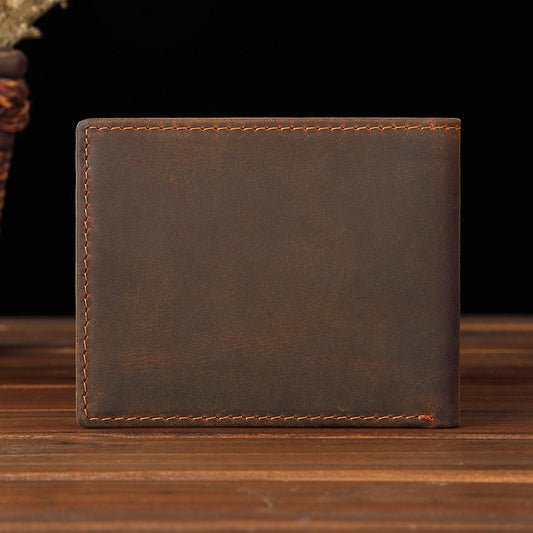 Crazy Horse Leather Bifold w/ ID Window