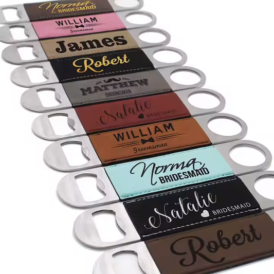 Leatherette wrapped Stainless Steel Bottle Openers