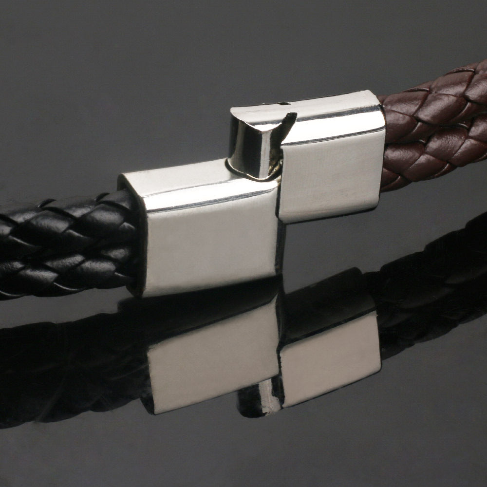 Men's Double Stranded Leather Bracelet