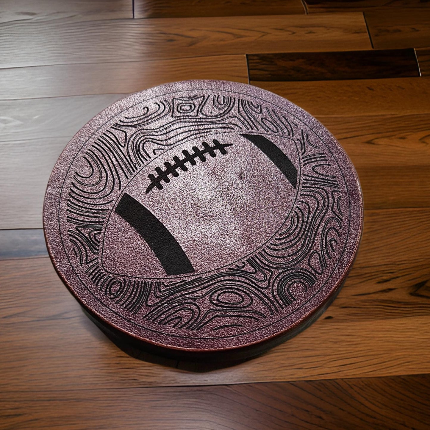 Round Leather Coasters-Football Themed