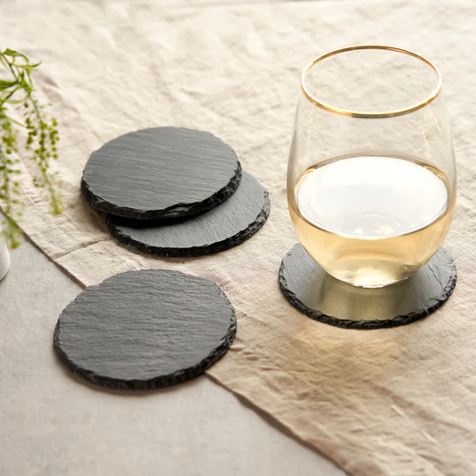 Custom Engrave Black Slate/Wood Coasters