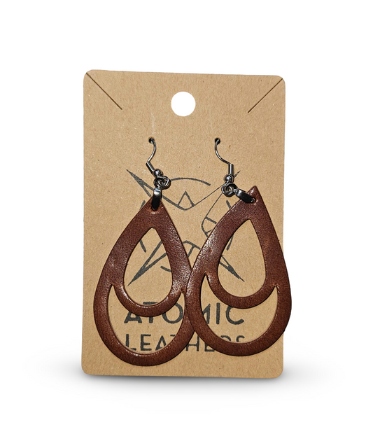 Genuine Leather Earrings Teardrop style - Jones & Co.