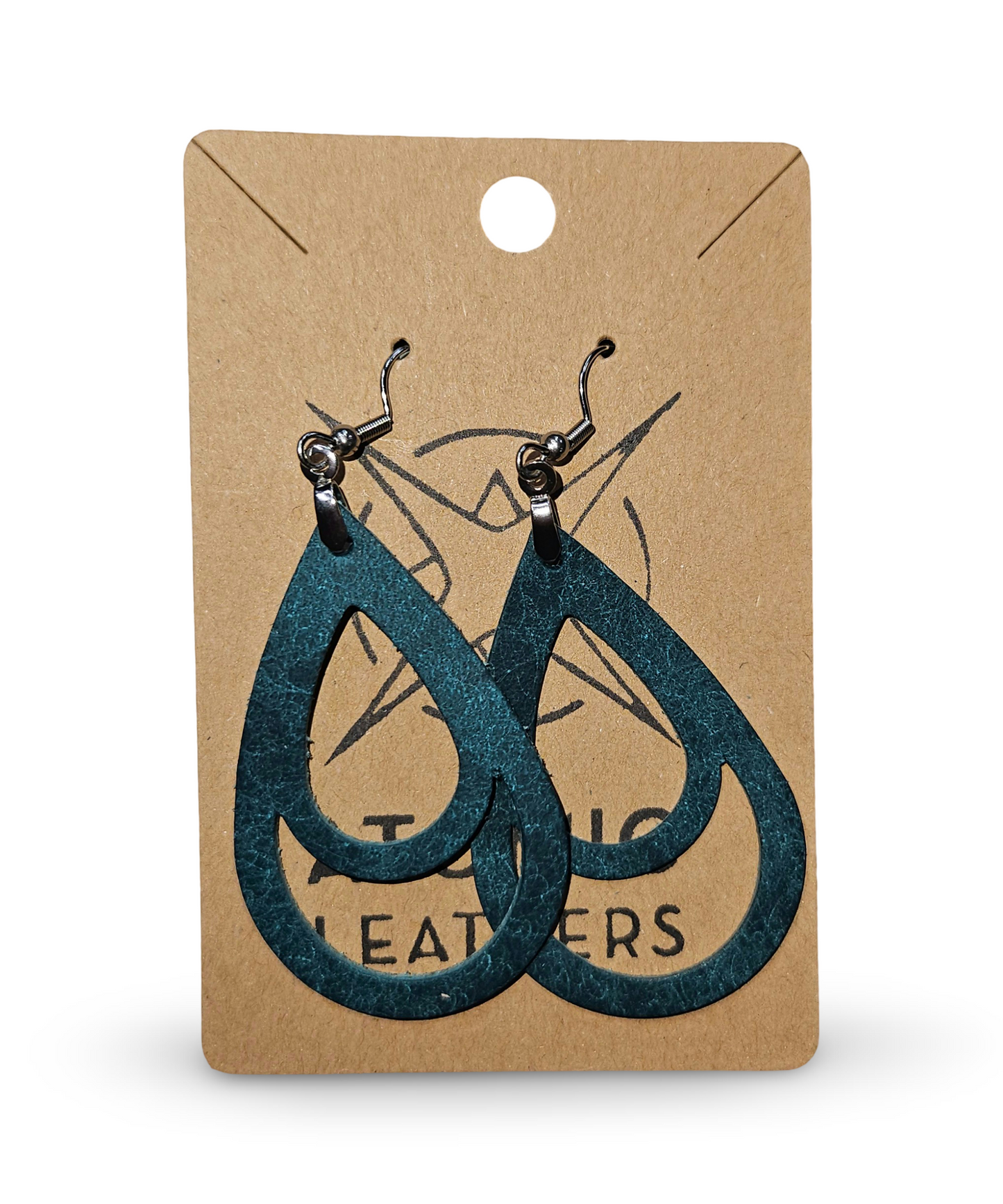 Genuine Leather Earrings Teardrop style - Jones & Co.