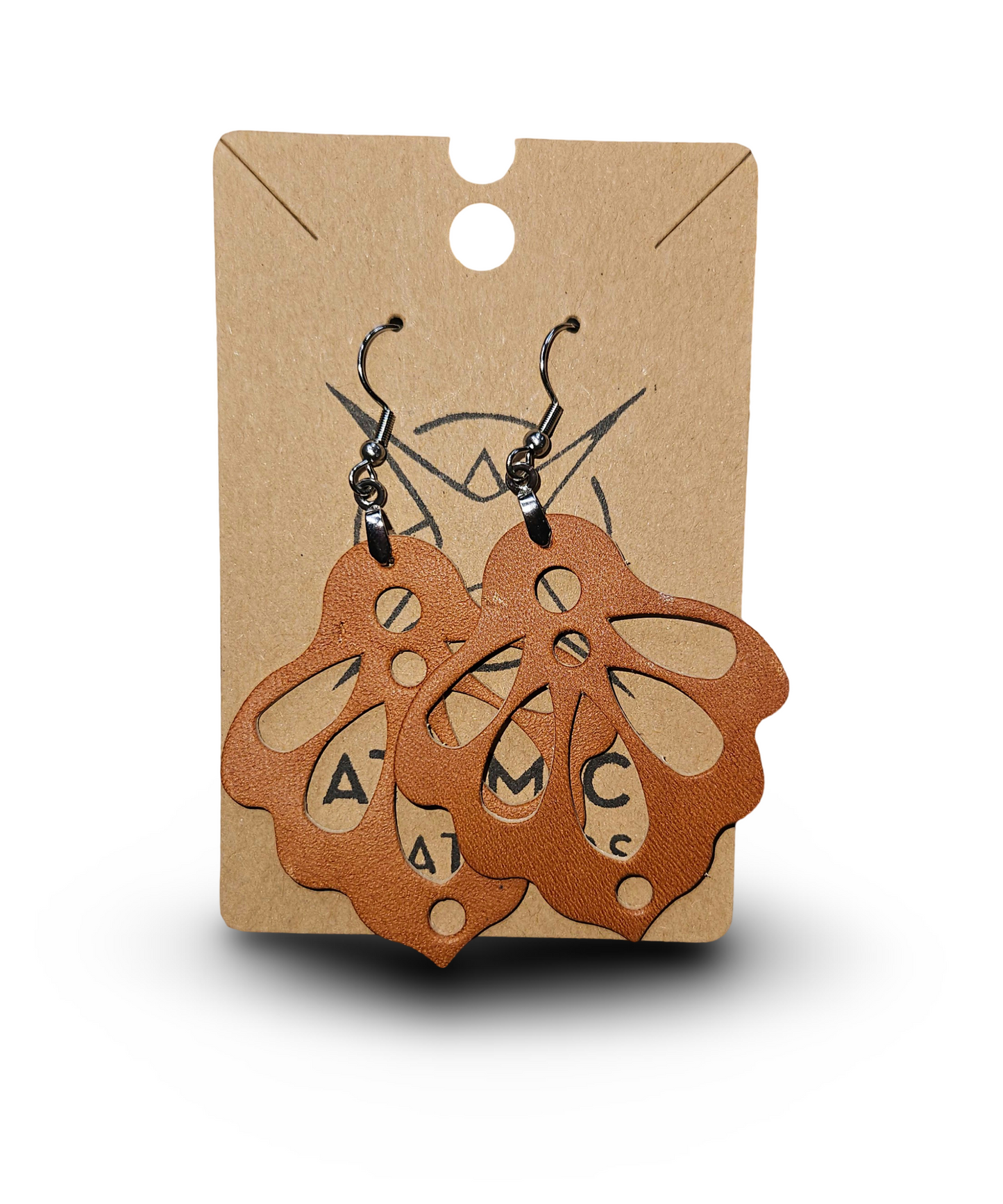 Genuine Leather Earrings Butterfly style - Jones & Co.