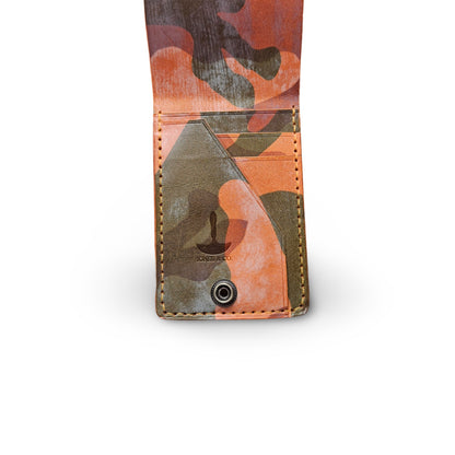 Handsome Full Grain Vertical Bifold Wallet - Italian Waxy Camo Leather - Jones & Co