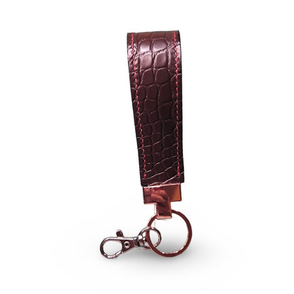 Porosus Crocodile/Genuine Leather Loop Keychains