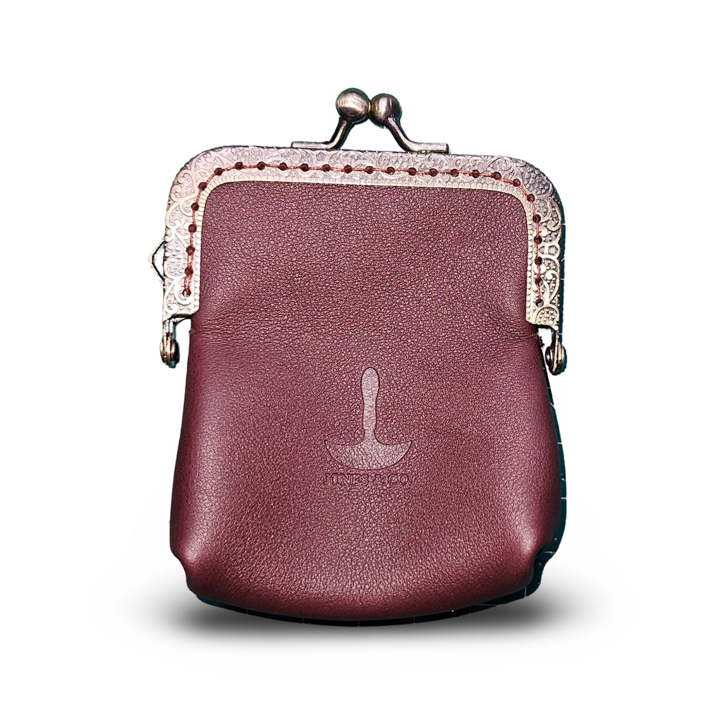 French Calf Leather Kiss Snap Coin Purse