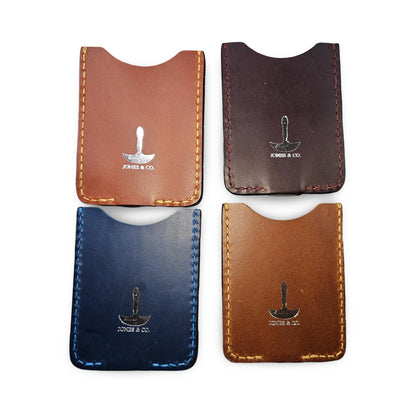 Single Italian Leather Card Holder w/ Money Clip