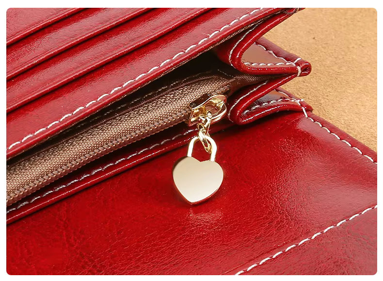 Genuine Leather Long Wallet for Women