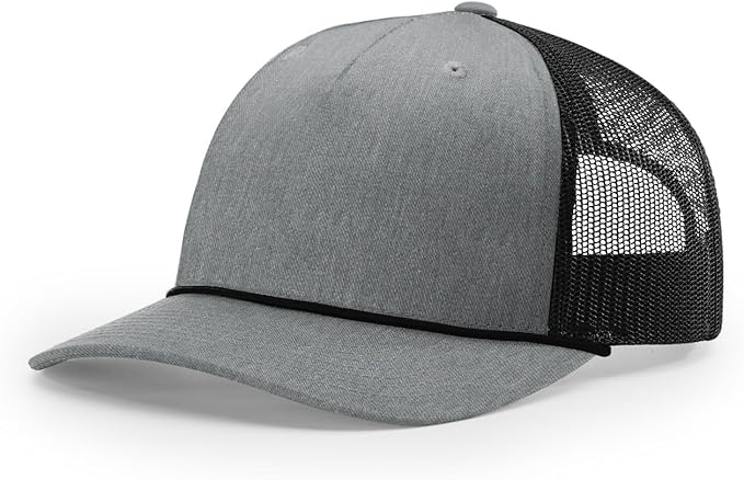 Richardson 112FPR Five Panel Pinch Adjustable Snapback Trucker Hat wBill Rope