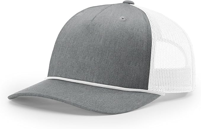 Richardson 112FPR Five Panel Pinch Adjustable Snapback Trucker Hat wBill Rope