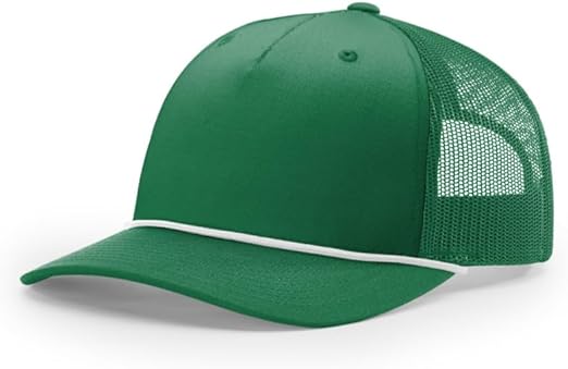 Richardson 112FPR Five Panel Pinch Adjustable Snapback Trucker Hat wBill Rope
