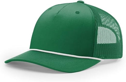 Richardson 112FPR Five Panel Pinch Adjustable Snapback Trucker Hat wBill Rope