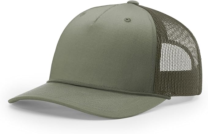 Richardson 112FPR Five Panel Pinch Adjustable Snapback Trucker Hat wBill Rope