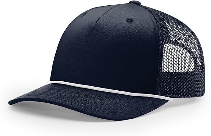 Richardson 112FPR Five Panel Pinch Adjustable Snapback Trucker Hat wBill Rope