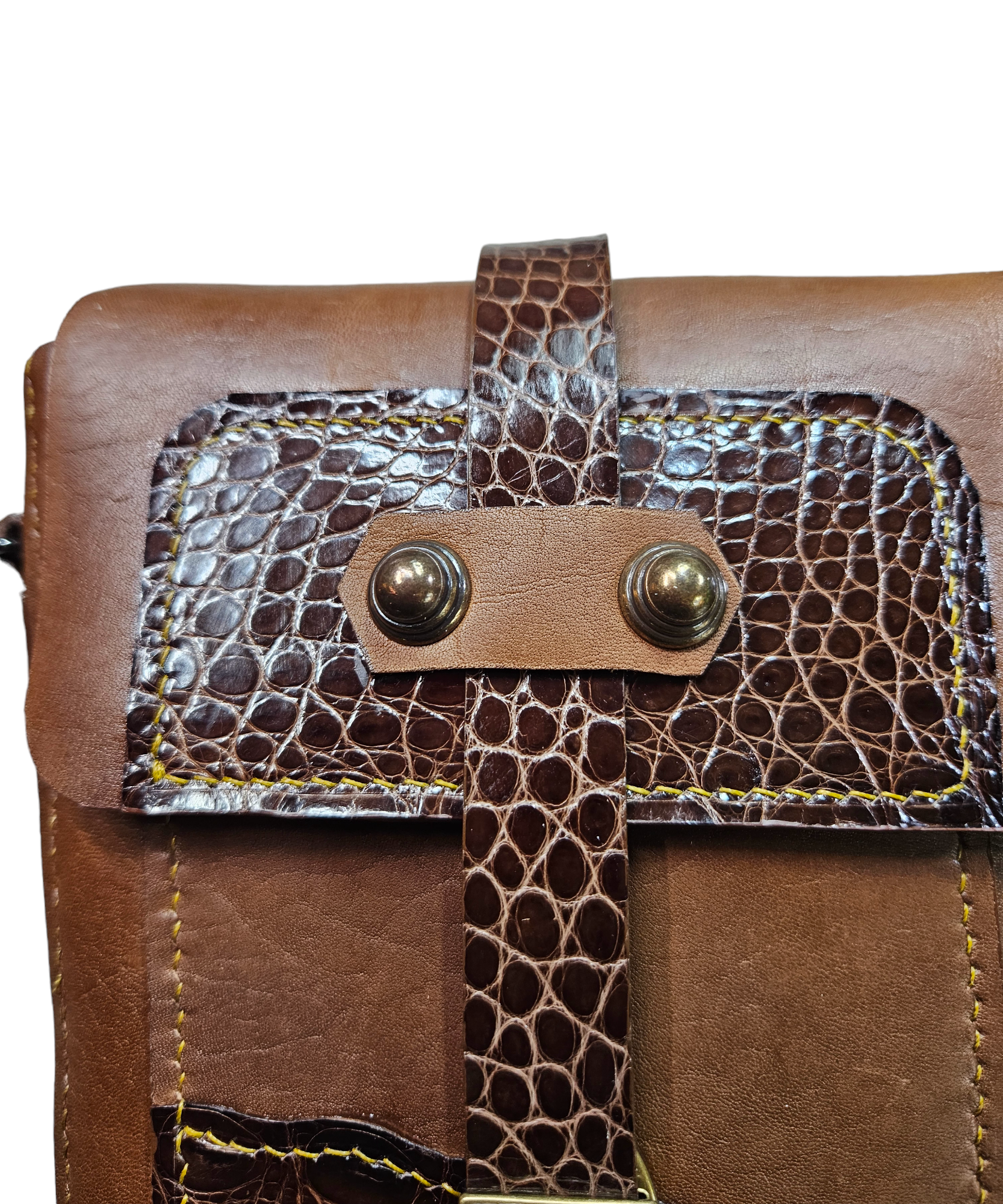 Horween Leather & Crocodile Crossbody Bag - Jones & Co