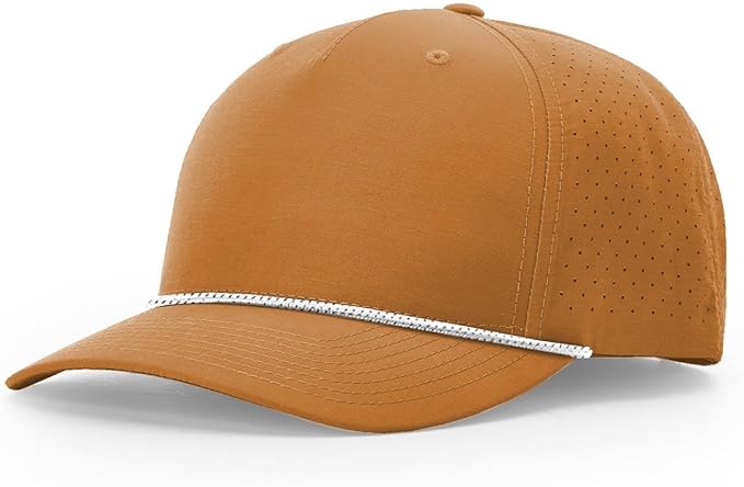 Richardson 355 Laser Perforated 5-Panel Trucker Snapback Hat Baseball Cap w/Paracord Bill Rope