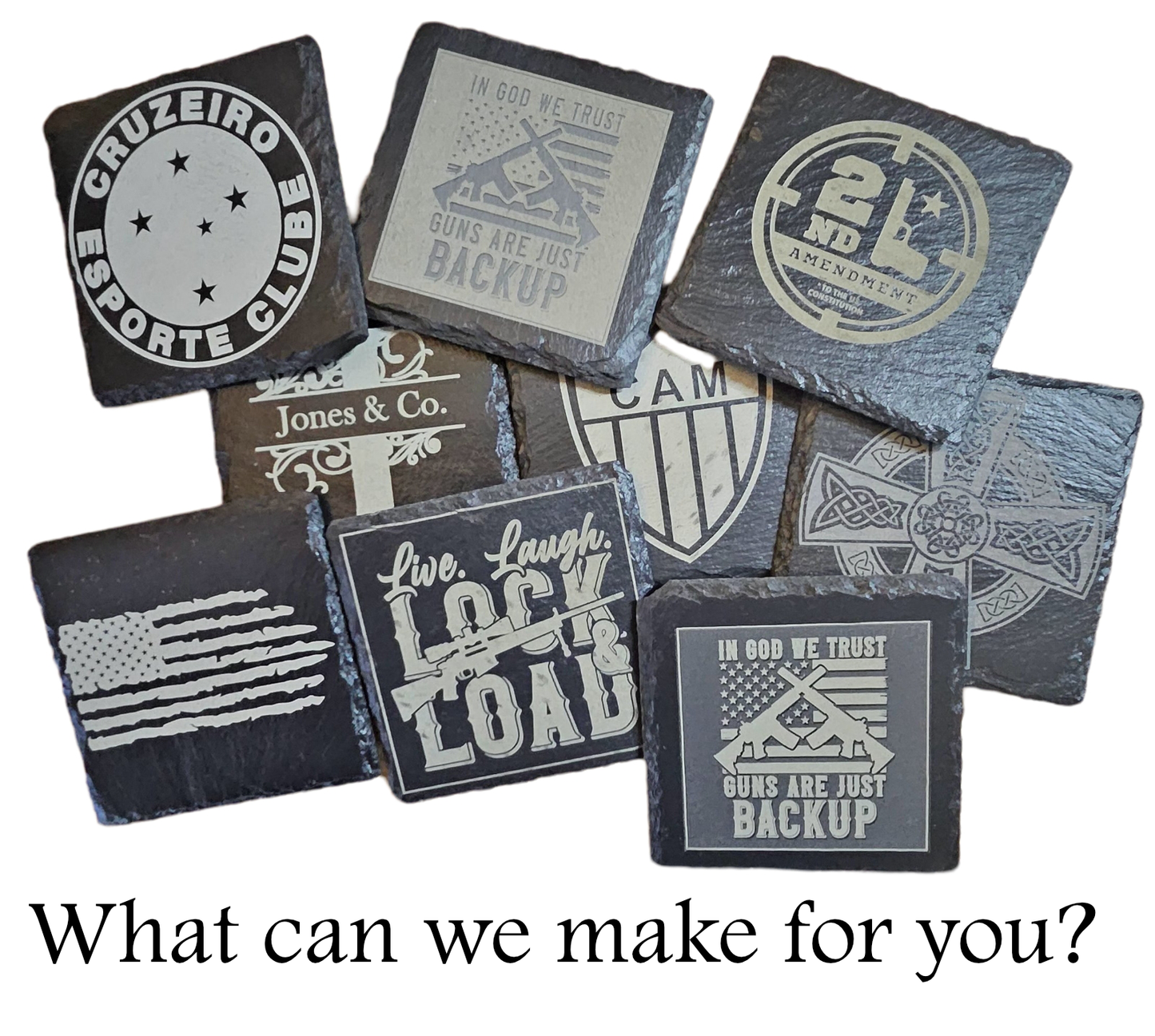 Square Black Slate Coasters