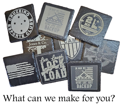 Square Black Slate Coasters