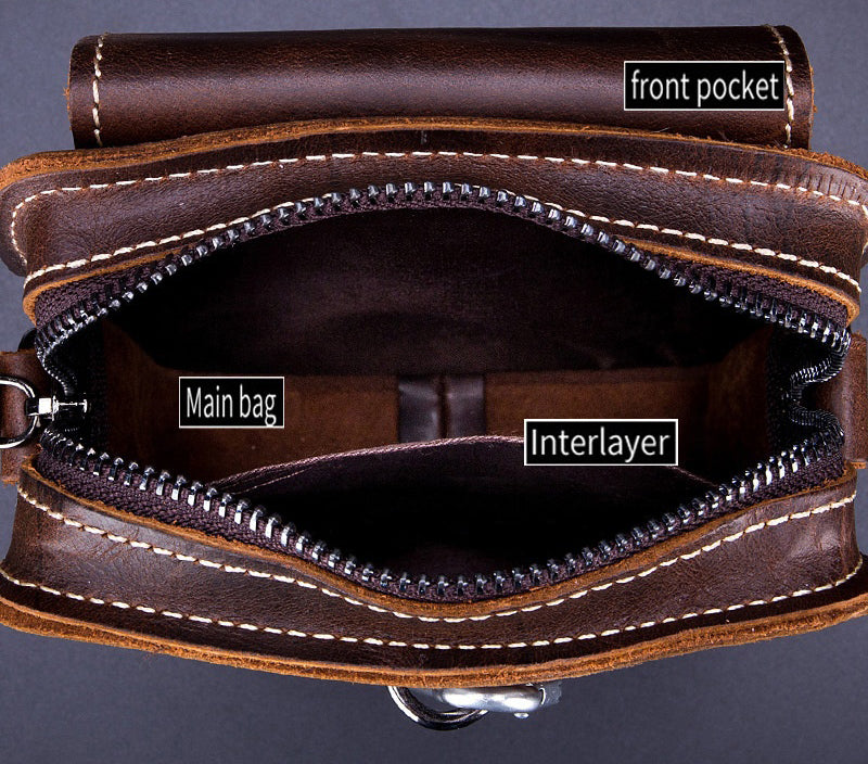 Crazy Horse Leather Belt Bag