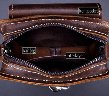 Crazy Horse Leather Belt Bag