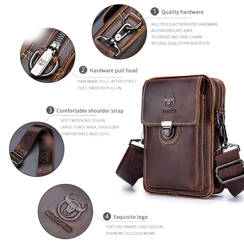 Crazy Horse Leather Belt Bag