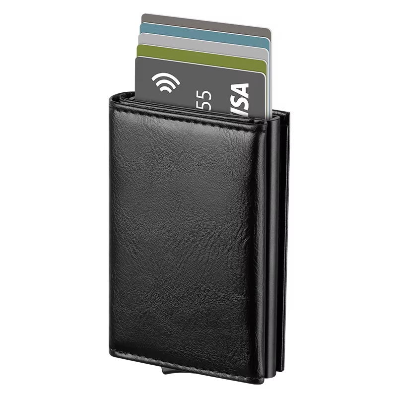 ***PRE-ORDER***Leather Wallet with Pop Up Card Holder