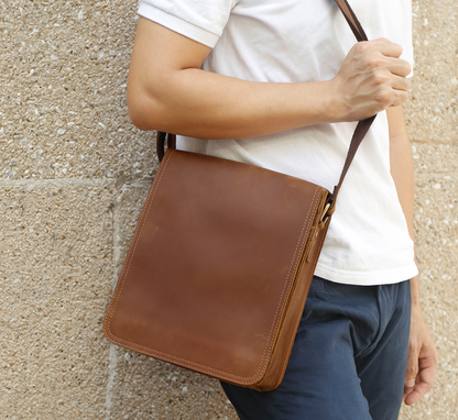 Genuine Crazy Horse (Cow) Leather Crossbody Bag