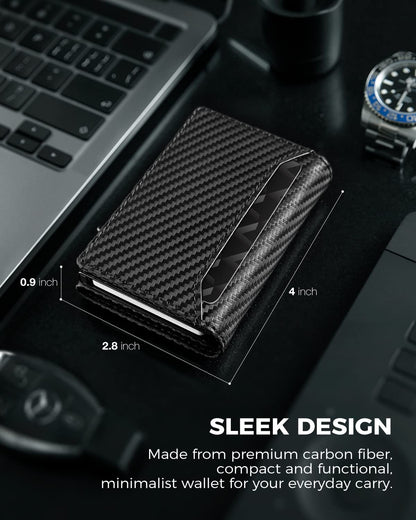 Men's RFID Blocking Black Wallet Trifold w/ ID Window