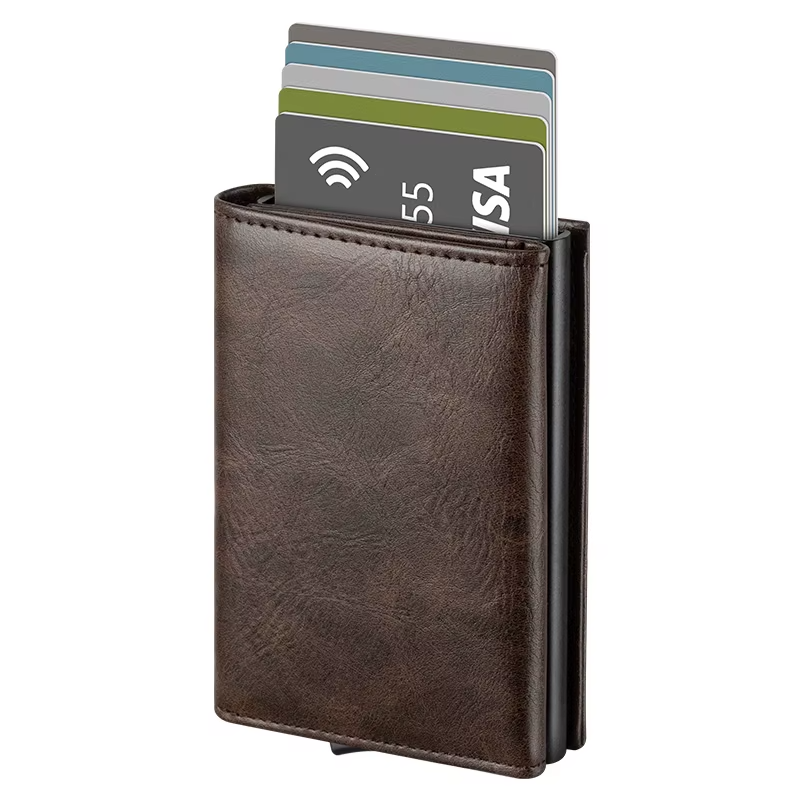 ***PRE-ORDER***Leather Wallet with Pop Up Card Holder