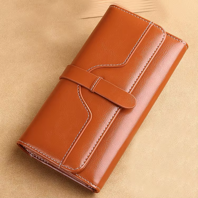 Genuine Leather Long Wallet for Women