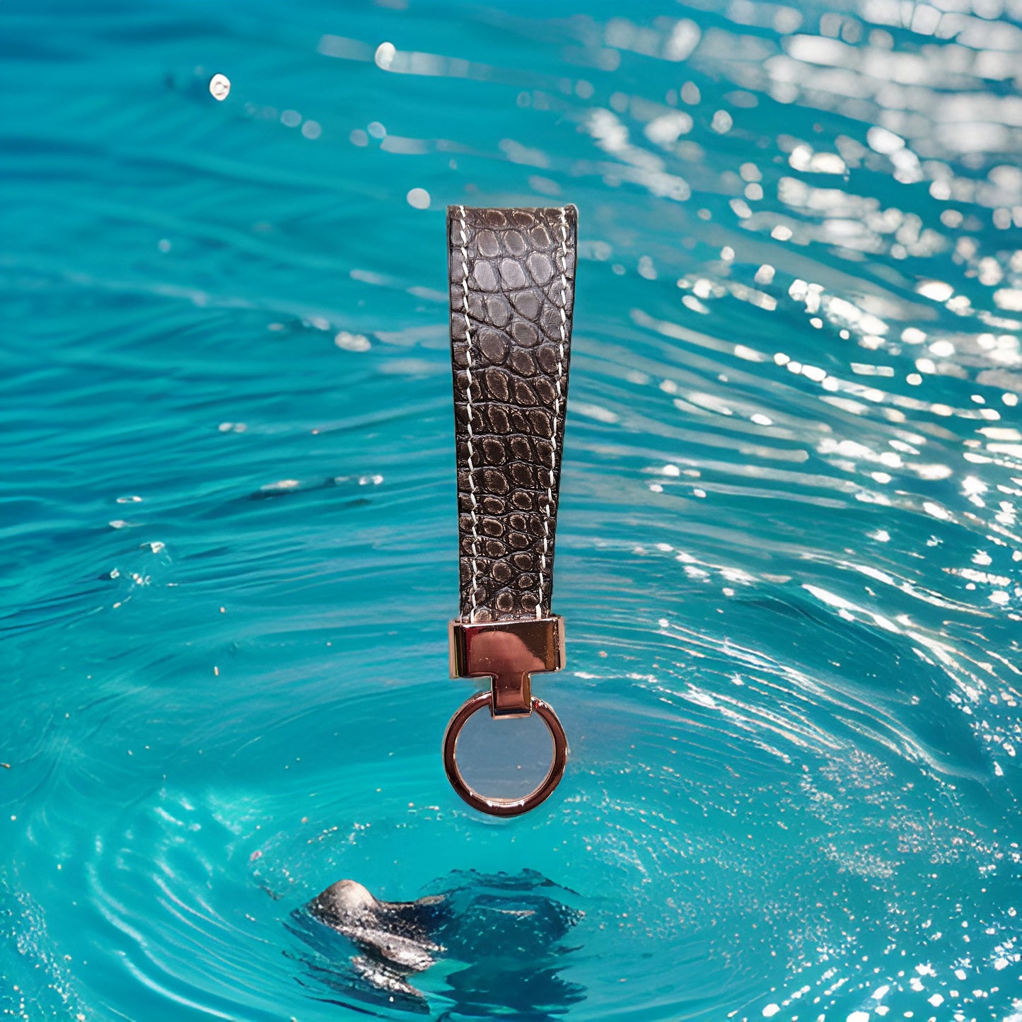 Porosus Crocodile/Leather Loop Keychains - Jones & Co