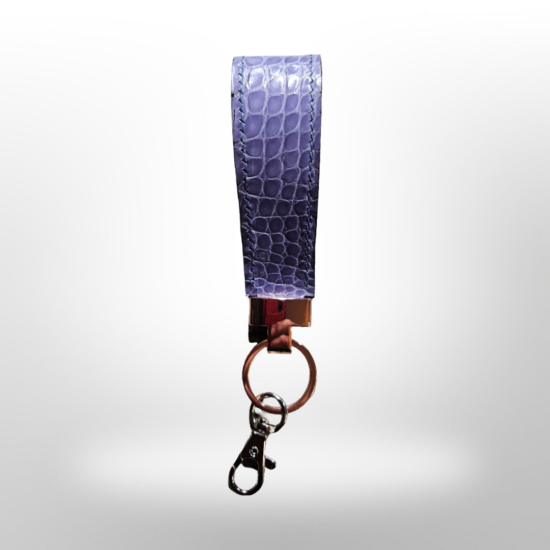 Porosus Crocodile/Genuine Leather Loop Keychains