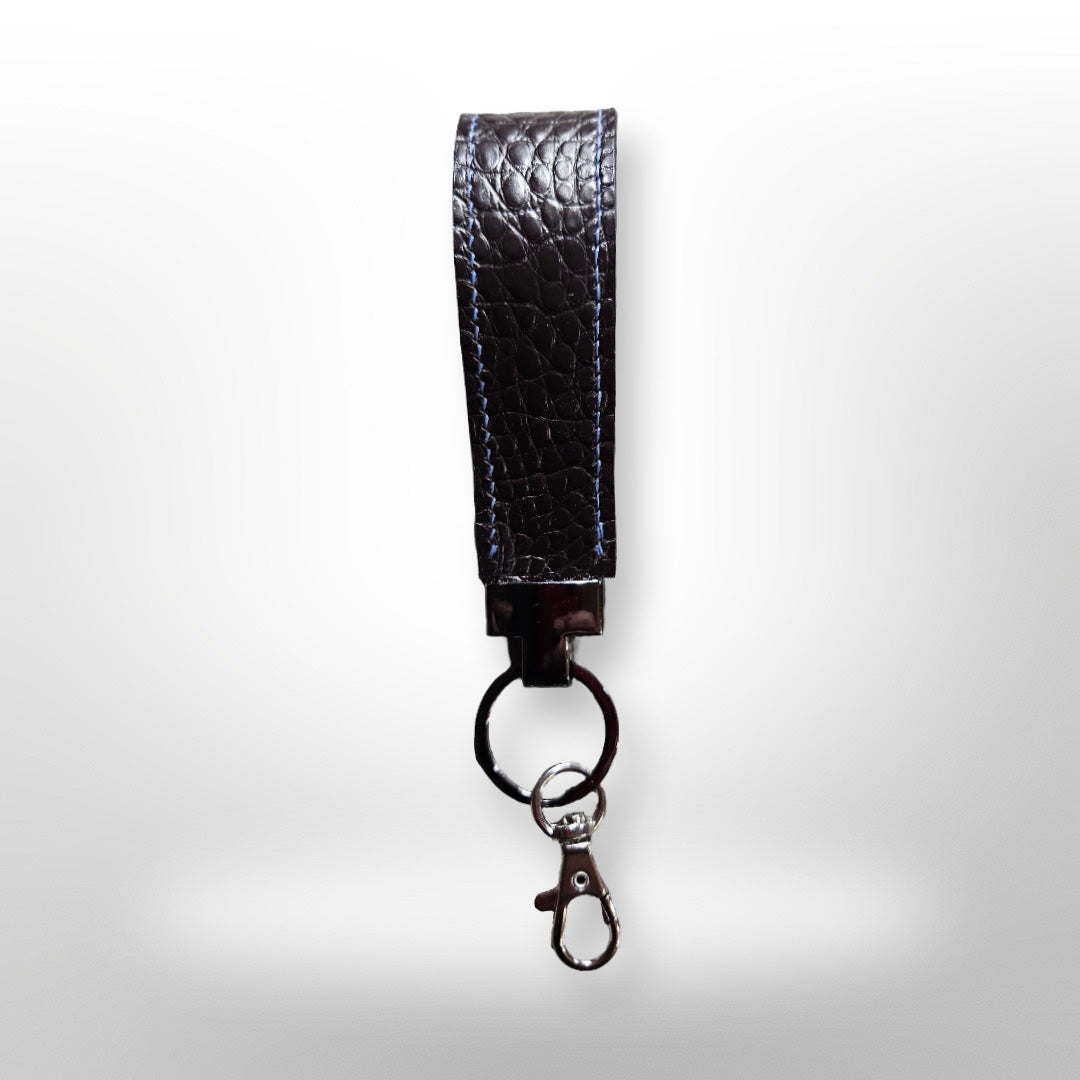 Porosus Crocodile/Genuine Leather Loop Keychains