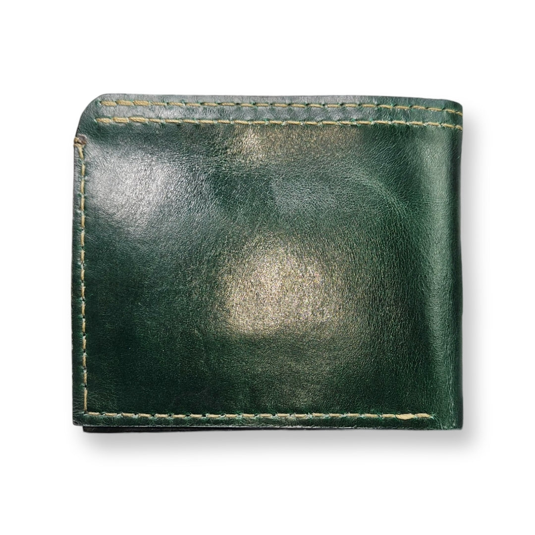 Bifold Leather Wallet - Green