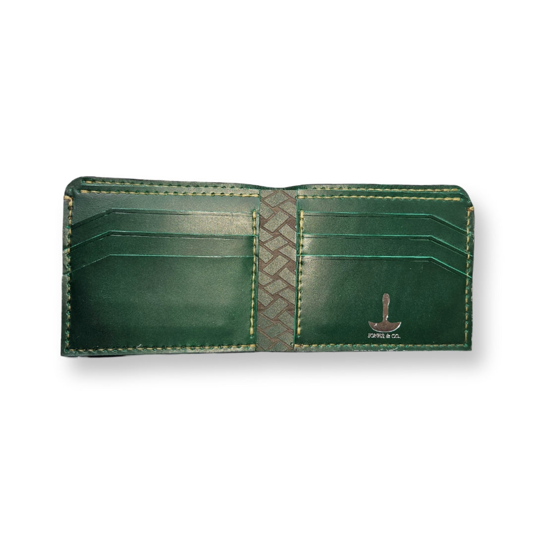 Bifold Leather Wallet - Green