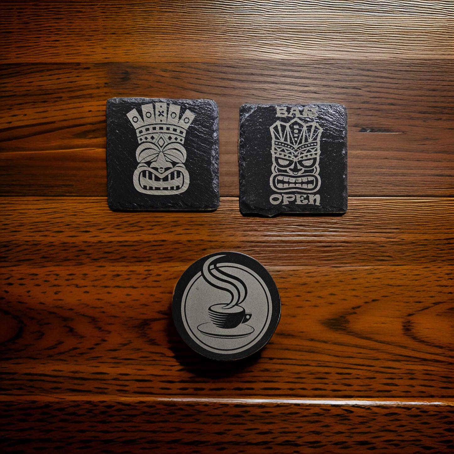 Black Slate Coasters Pre-Engraved