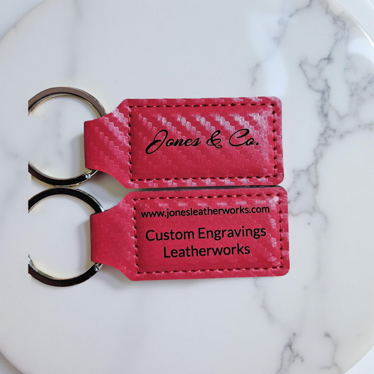 Engravable Leatherette Keychains