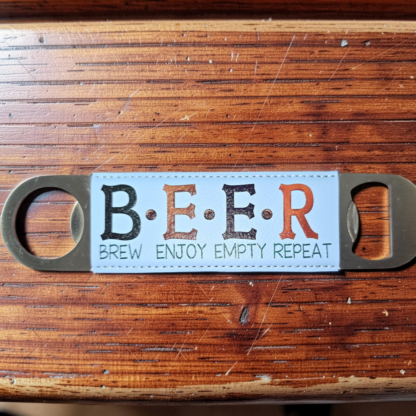 Leatherette wrapped Stainless Steel Bottle Openers