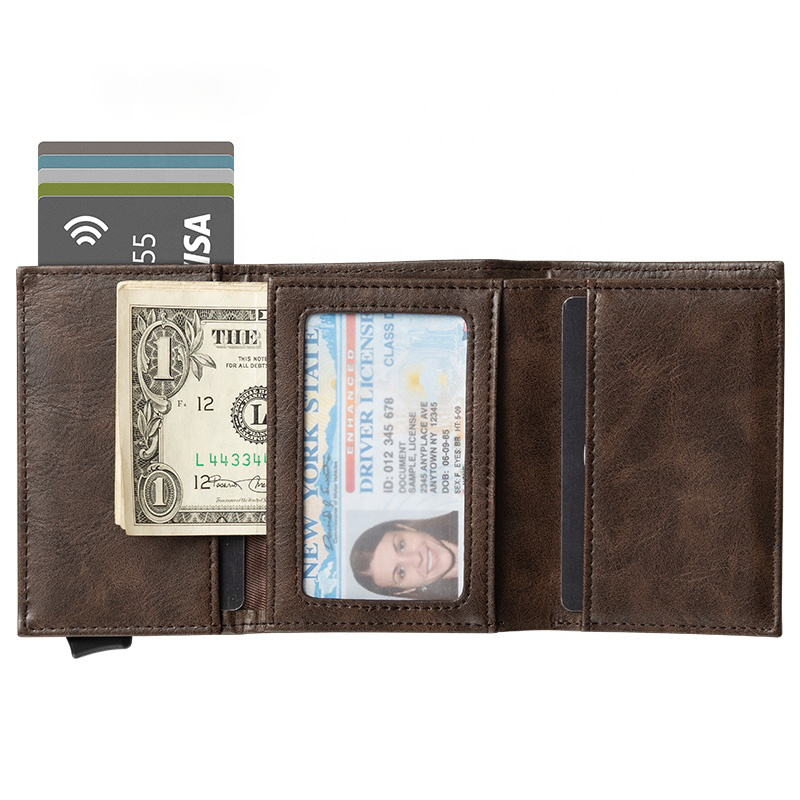 ***PRE-ORDER***Leather Wallet with Pop Up Card Holder