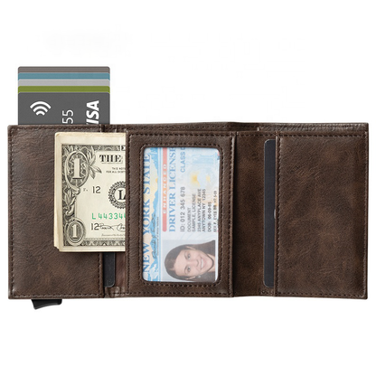 ***PRE-ORDER***Leather Wallet with Pop Up Card Holder