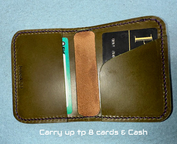 Genuine Leather Wallet -Bifold 2 Toned Color - Jones & Co. Leatherworks